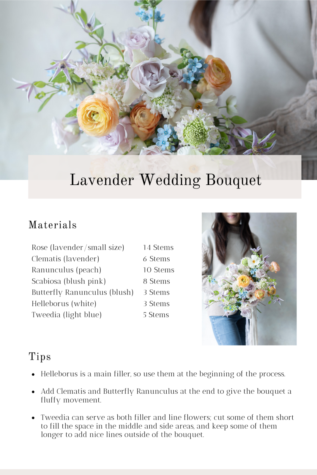 Bouquet Recipe: Lavender Pastel Wedding Bouquet for Timeless Wedding ...