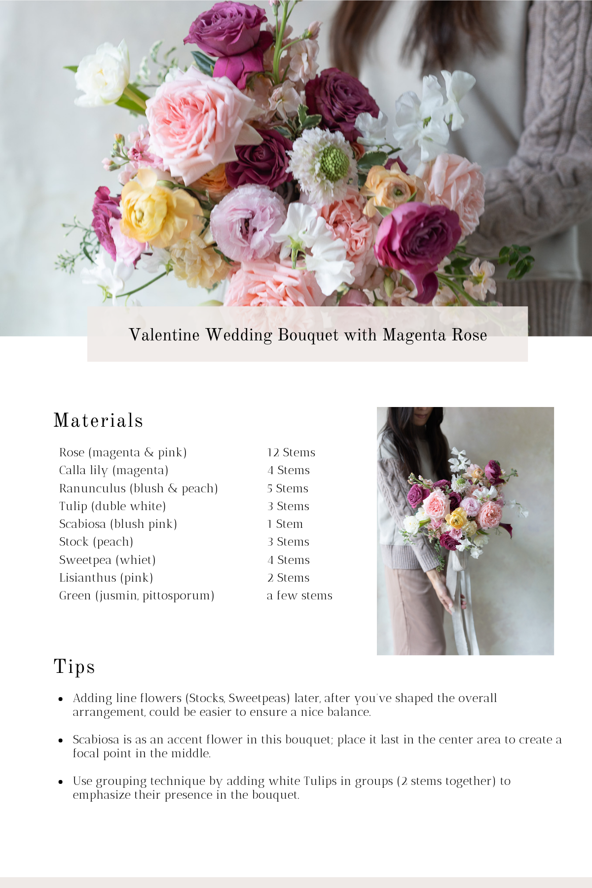 Bouquet Recipe: Valentine Wedding Bouquet with Magenta Rose ...