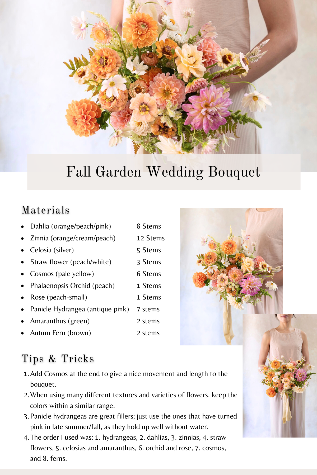 Bouquet Recipe: Fall Garden Wedding Bouquet with Earth Color Palette ...
